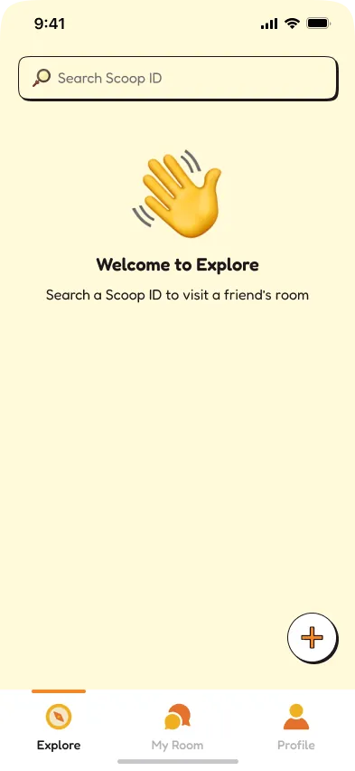 Welcome screen for a ScoopRooms room