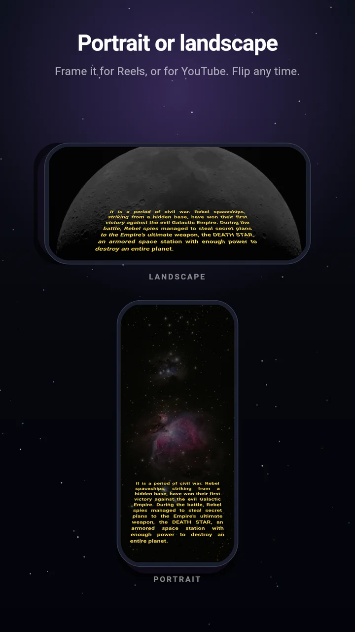TextCrawl portrait and landscape playback